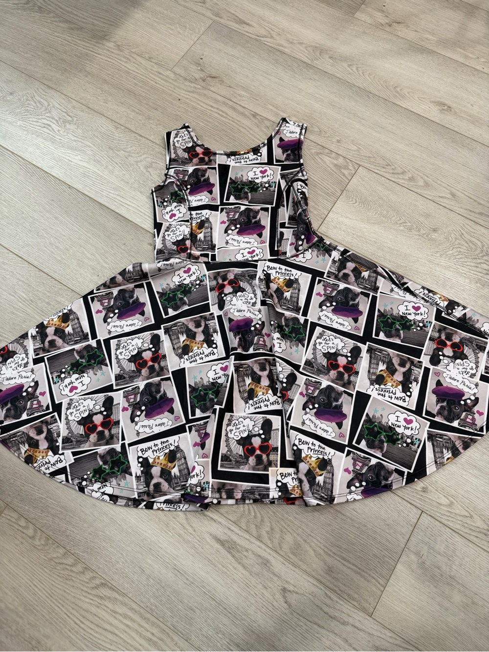 Place Girls Black & Purple Photo-Panel Dress